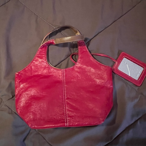 Nine West Red leather w/cream embroidery small handbag - Picture 2 of 3
